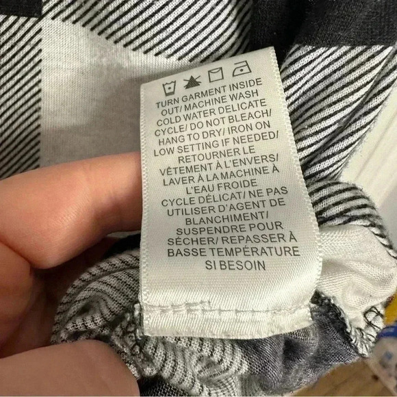 Ardene Button Up Shirt Plaid Black & White Size Large - Picture 11 of 16